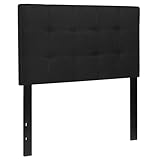 Flash Furniture Bedford Tufted Upholstered Twin Size Headboard in Black Fabric