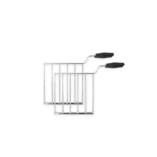 SMEG TSSR01 Sandwich Rack Set – 2-Piece Stainless Steel Toasting Cages with Anti-Heat Handles – Compatible with SMEG TSF01 & TSF03 Toasters