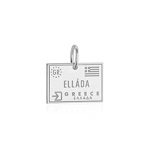 Jet Set Candy Sterling Silver Greece Passport Stamp Travel Charm