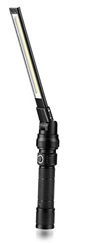 NextLED NT-7543 Foldable Rechargeable LED Work Light, COB LED Slim Work Light with Magnetic Base. Ultra Bright Flashlight, Cast Aluminum, Mechanics, Car Repair, Outdoor, Camping, Emergency, Garage