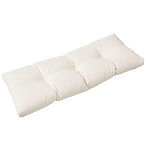 Klear Vu The Gripper Omega Non-Slip Tufted Bench Cushion for Indoor Furniture, Entryway Storage, Bay Window, Corner Nook or Piano Seat, 35 Inches, 01 Ivory