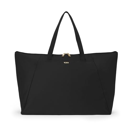 TUMI - Just In Case Tote - Foldable, Lightweight and Compact, Packable Travel Bag - Folds Into Included Pouch - Black with Gold Hardware