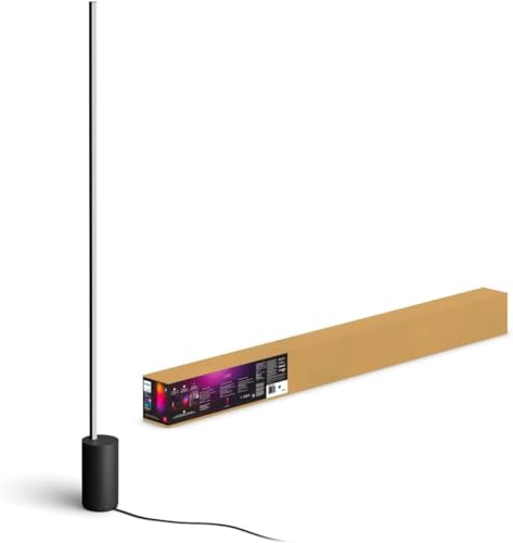 Philips Hue Signe Smart Floor Lamp, Black - White and Color Ambiance LED Color-Changing Light - 1 Pack - Control with Hue App - Compatible with Alexa, Google Assistant, and Apple Homekit