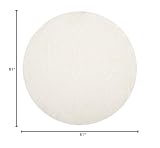 SAFAVIEH Polar Shag Collection 5'1" Round White PSG800B Solid Glam 3-inch Extra Thick Area Rug