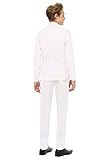 Opposuits Teen Boys White Knight Solid Color Suit - Prom and Wedding Party Outfit - Including Blazer, Pants and Tie - White