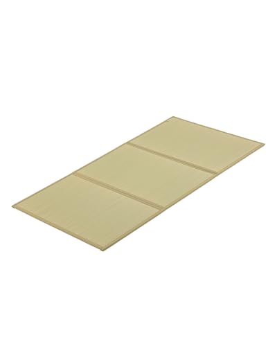 FULI Japanese Tatami Mattress, Tatami Rug, Igusa Mat (Japanese Rush Grass) Folds in Three, Made in Japan (Natural, Twin)