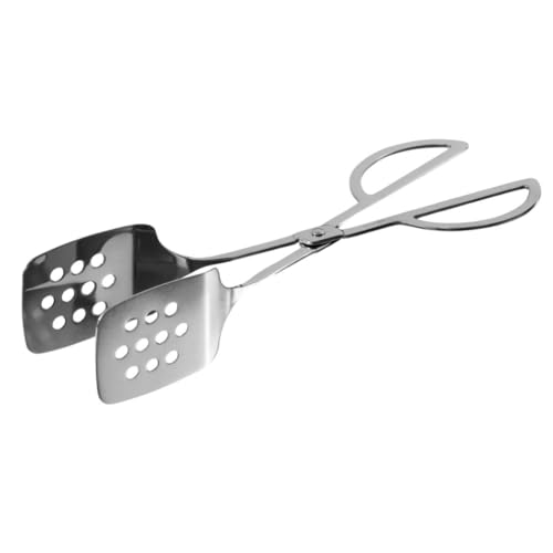 Soro Essentials- 10-1/2" Stainless Steel Perforated Scissor Style Pastry Tongs- Heavy Duty Serving Utensil Tong Cooking Tongs Metal Tong for Cakes Desserts Appetizers Party Kitchen Buffets Home