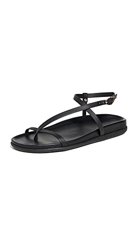 Ancient Greek Sandals Women's Aimilia Sandals, Black, 8 Medium US