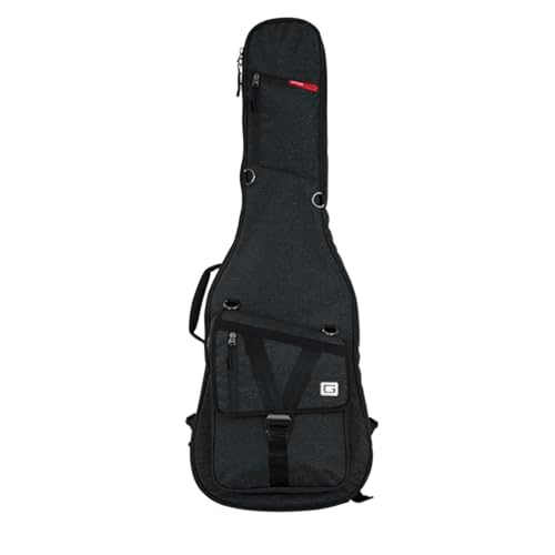 Gator Cases Transit Series Lightweight Electric Guitar Gig Bag with Back Pack Straps and Rubberized Base, Charcoal Black Exterior (GT-ELECTRIC-BLK)