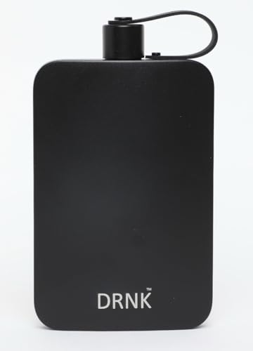 DRNK Steel | Flat Water Bottle as Seen on Shark Tank | Workplace Hydration, Travel, Hiking, and Gym | Leak Proof | Non-Toxic | BPA-Free | 17oz (500ml) [Graphite]