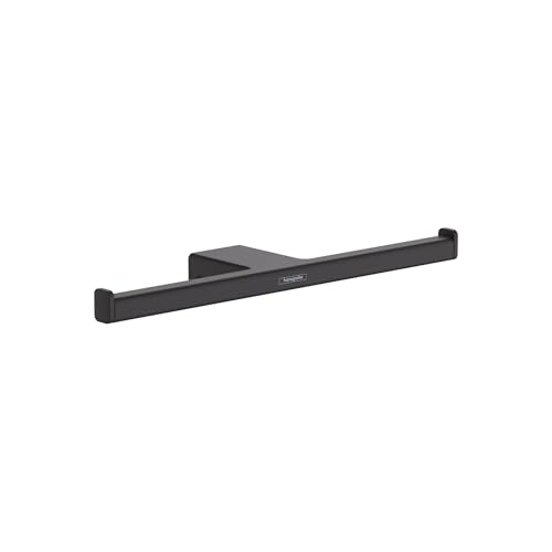 hansgrohe 41748670 AddStoris Double Towel Rail Toilet Paper Holder, Matte Black