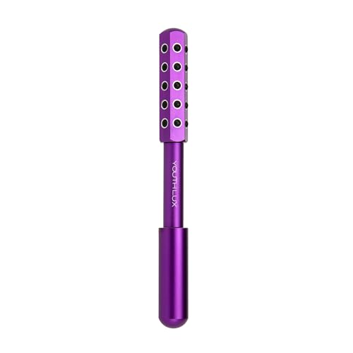 YOUTHLUX Radiance Roller – Germanium Stone Facial Massage Tool for Lifting, Sculpting, De-Puffing, Glow Boost, Energizing & Cooling Effect (Purple)