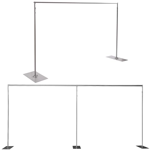 kunghei 20ft x 10ft Adjustable Telescopic Heavy Duty Portable Pipe and Drape Backdrop Stand Photography Background Party Event Wedding Decoration Exhibition Trade Show Photo Studio Support Equipment