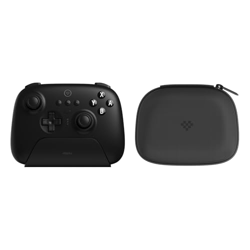 8Bitdo Ultimate Bluetooth Controller with Charging Dock and Travel Case, Wireless Gamepad with Hall Sensor Joystick, Compatible with Switch, Steam Deck and Window 10 (Black)