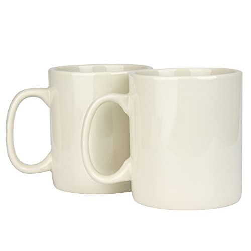 BYCNZB 30oz Super Large Ceramic Coffee Mugs Large Handles Set of 2 (Cream)
