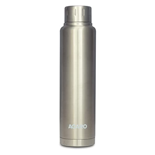 AGARO Regal Stainless Steel Vacuum Flask 750 ML, Double Walled Vacuum Insulated, Copper Insulated, 304 Grade Inner and Outer Stainless Steel Crafted, Leak Proof, Hot and Cold up to 8 hrs, (Silver)