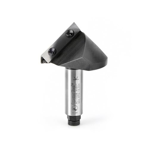 Amana Tool RC-1028 V Groove Router Bit CNC Insert 91 Deg x 1-5/16 x 3/4 Shank, Miter Fold Blade, Signmaking and Lettering