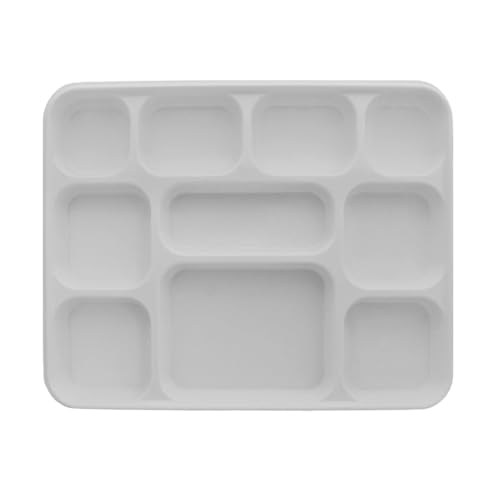 ASK WHOLESALE 10 Compartment Disposable Plastic Plates,13.5 Inches, Pack of 100 - Perfect Portion Control, Durable Lightweight Construction, Versatile for Appetizers, Main Courses, and Side Dishes