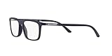 Emporio Armani Men's EA4160 Prescription Eyewear Frames with Two Interchangeable Sun Clip-Ons Rectangular, Matte Blue/Clear/Dark Blue/Grey Mirrored, 55 mm