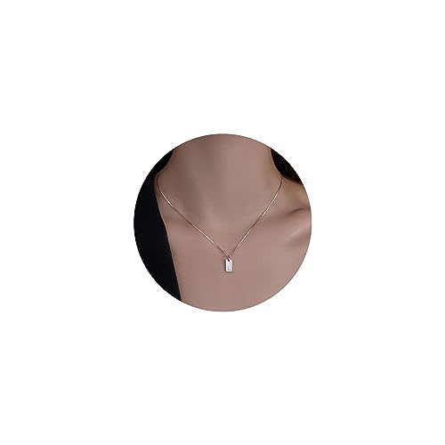 JSJOY Small Silver Necklace for Women Initial L Necklace Square Tag Letter Necklace Mothers Day Neckalce Gifts for Women Her Anniversary Birthday Gifts