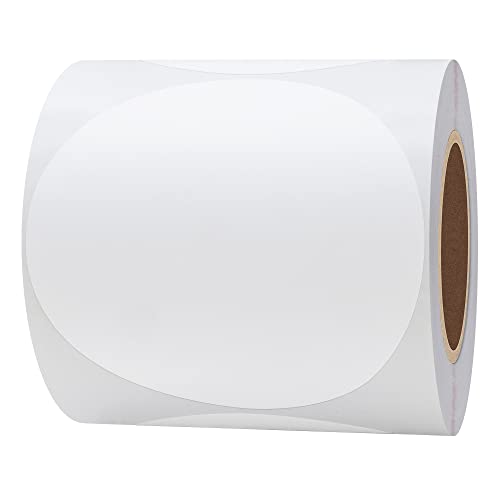 Hybsk 3 inch Circle Color Direct Thermal Stickers Shipping Labels for Barcodes,Name Tag,DIY Logo Design,QR Code,Inventory-350 pcs (3 inch,White)