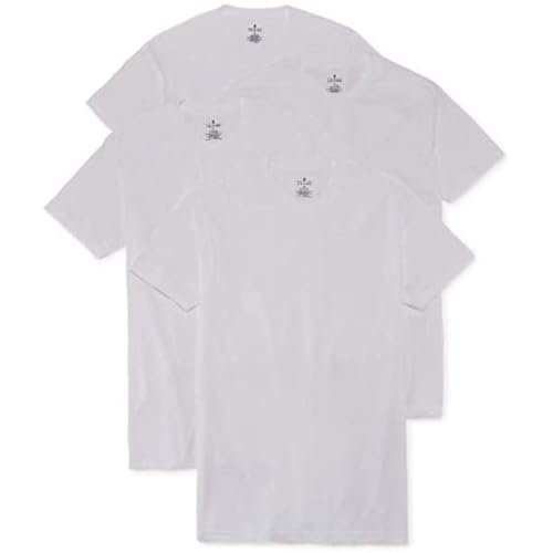 4-Pack Men's Heavy Weight 100% Cotton Crew-Neck T-Shirt White, Size - XL