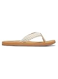 Roxy womens Porto Flip Flop Sandal, Natural, 8 US