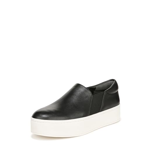Vince Womens Warren Platform Slip On Fashion Sneakers Black Leather 8 M