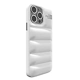 Hutch Hutch The Puffer Case for iPhone 12/12 Pro/12 Pro Max, 13/13 Pro Max, 14 [Full Body Protection] Nappa Leather Plush Down Cover [Non-Slip Anti-Scratch Micro-Fiber Lining] White 12/12 Pro