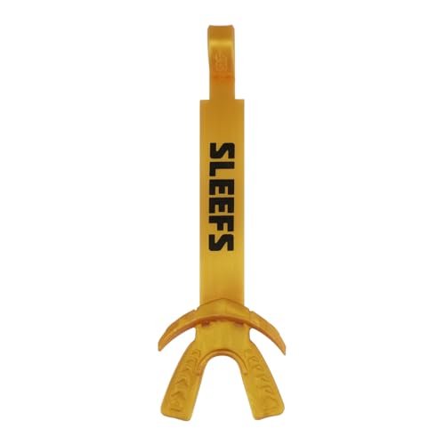 SLEEFS X Gold Football Mouth Guard - Lip/Mouthguard with Helmet Strap - Lip/Teeth Protector Mouthpiece - Moldable - for Youth/Adults, Men & Women Mouth Guard, Maximum Air Flow, Lacrosse, All Sports