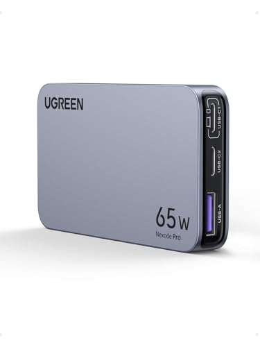 UGREEN Nexode Pro 65W USB C Charger Flat, 3-Port Slim GaN Compact Fast PPS Wall Charger for iPhone 16/15/14, MacBook Pro/Air, iPad Pro, Galaxy S24/S23/Note20, Pixel 9/8, Steam Deck