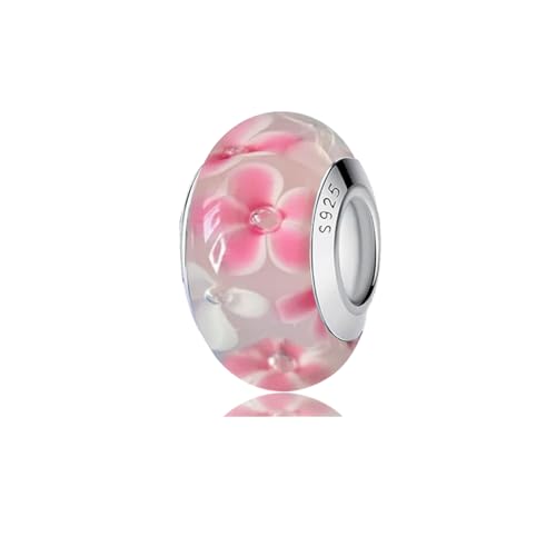 Original Murano Glass Charms for Pandora Bracelets, Murano Flowers Charms, Glass Beads fit Pandora Style Bracelet for Women