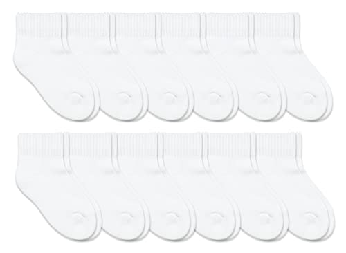 Jefferies Socks Boys Seamless Sport Socks (12-Pack), White, X-Small