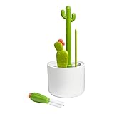 Boon Cacti Bottle Cleaning Brush Set - Includes Bottle Brush, Nipple Brush, Detail Brush, and Straw Brush - Baby Bottle Brush Set for Bottle Drying Rack - Baby Essentials - 4 Count