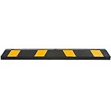 Guardian 4' Rubber Parking Curb with Mounting Holes Hi-Vis Yellow UV-Resistant for Paved, Gravel Parking Lot 4" H