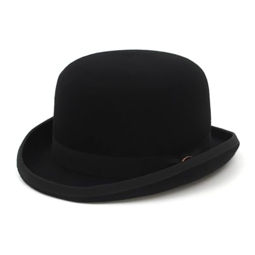 KSLDHFJD Wool Felt Hat for Men Party Formal Fedora Bowler Hat Magician Cap for Men(White_M(57cm)) One Color