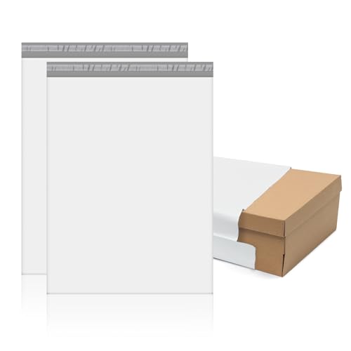 Fuxury Large Poly Mailers 17.7X22" 25 Pcs, XL Bulk Shipping Bags for Clothing, Strong Adhesive Shipping Envelopes for Small Business Suppliers,Waterproof Mailers Poly Bags Mailing Envelopes White #10