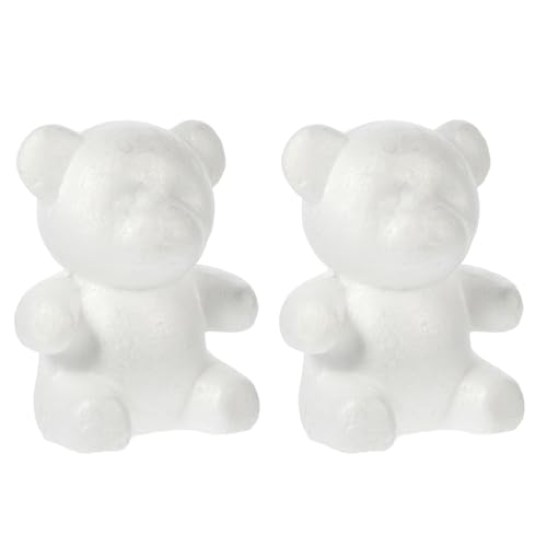 Amosfun 2Pcs Polystyrene Modelling Foam Bear Shapes Craft Foam Balls Rose Bear Christmas Flower Arrangements Supplies