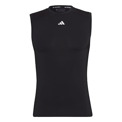 adidas Men's Techfit Training Sleeveless Tee, Black, Large