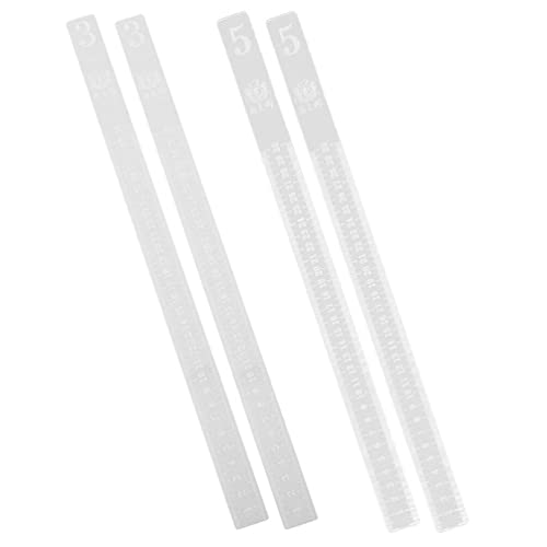 UPKOCH Dough Rolling Strips 2 Pairs Measuring Dough Strips 3mm 5mm Non Stick Acrylic Baking Ruler Rolling Pin Guides for Noodles Fondant Biscuits Pies Baking