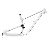 BSFHQS 27.5er 29er Enduro/DH/AM Mountain Bike Soft Tail Frame Aluminium Alloy Full Suspension Frame 15"/16.5"/18", Travel 160mm Disc Brake 12 * 148mm Boost Thru Axle(White,29 * 18in)