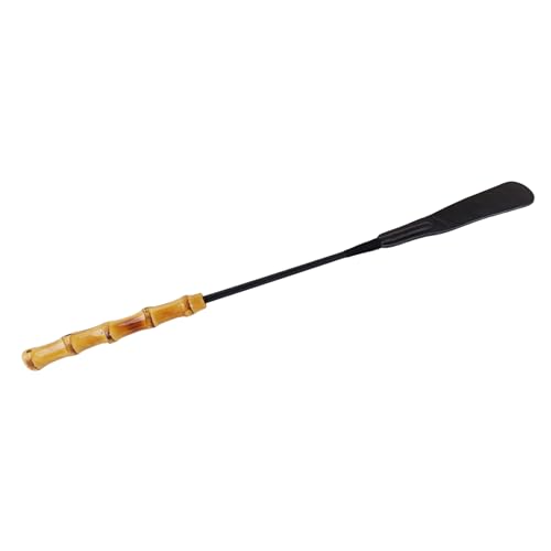Black 21 Inch Horse Whip, Premium Riding Crop Horse Whip with PU Barbed Head for Equestrian Sports, Non-Slip Bamboo Joint Handle