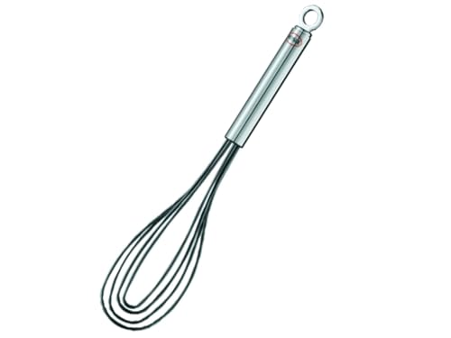 Rosle 95656 Stainless Steel & Silicone Flat Egg Beater Whisk 10.4 Inch, Silver