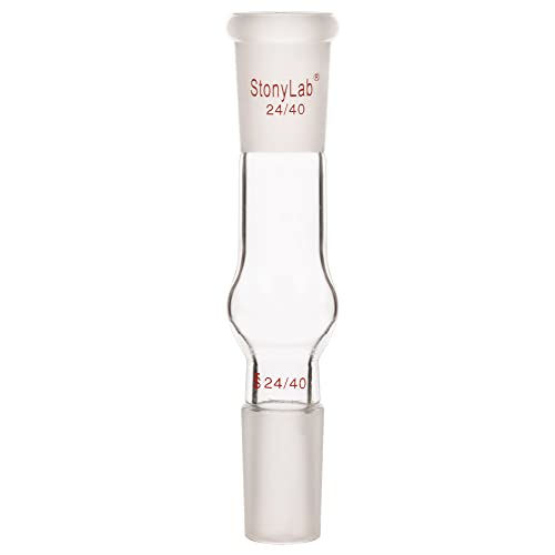 stonylab Glass Straight Drying Tube, Borosilicate Glass Drying Tube Adapter with 24/40 Standard Taper Joints for Laboratory Lab Supply