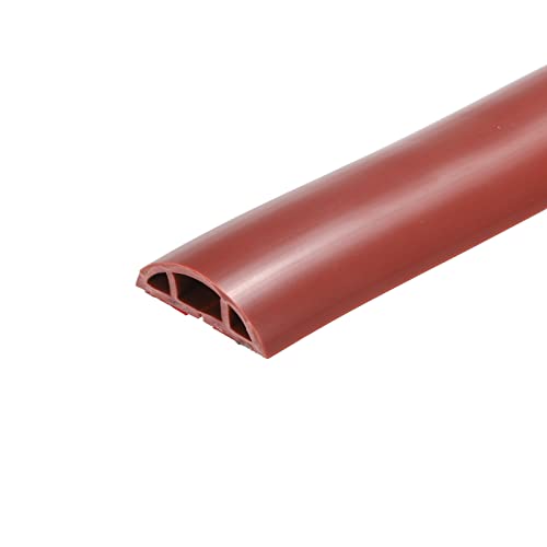 PATIKIL Floor Cord Cover Cable Protector Cable Raceway Hider 6.6ft Red Self Adhesive Extension Cable Management for Home Office 0.4" W x 0.28" H