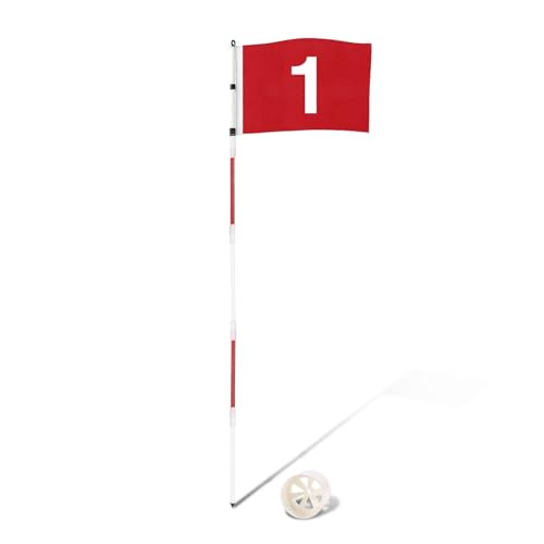 DuraRange Golf Flagstick 6ft, 5-Section Design, ABS Hole Cup, 420D Nylon Flag for Backyard Practice Putting Green | Driving Range | Country Club, Gift Idea, 1-Pack