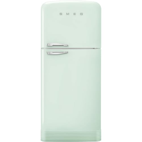 SMEG FAB50URPG3 FAB50 Retro Style Refrigerator – 19.28 cu. ft. Freestanding Fridge-Freezer, Dual Cooling, No-Frost, Adjustable Glass Shelves, Chrome Handle – Pastel Green – Made in Italy Right Hinge