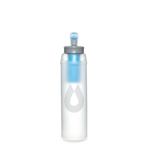 HydraPak UltraFlask+ 500ml - Filtered, Compressible Soft Flask Water Bottle for Hydration Vests and Running Packs with Integrated Water Filter (500ml / 17oz)