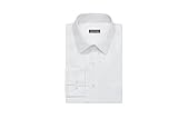 Van Heusen Men's Dress Shirt Regular Fit Poplin Solid, White, 16.5" Neck 34"-35" Sleeve