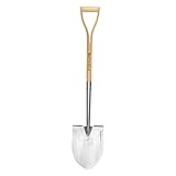 Berry&Bird Shovels for Digging, 43’’ Round Spade Heavy Duty Shovel with Wooden D Handle Stainless Steel Snow Shovel Garden Shovel Yard for Transplanting & Outdoor